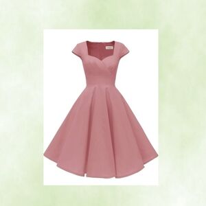 Elegant Pink Cap Sleeve Dress ✨️WITH POCKETS!